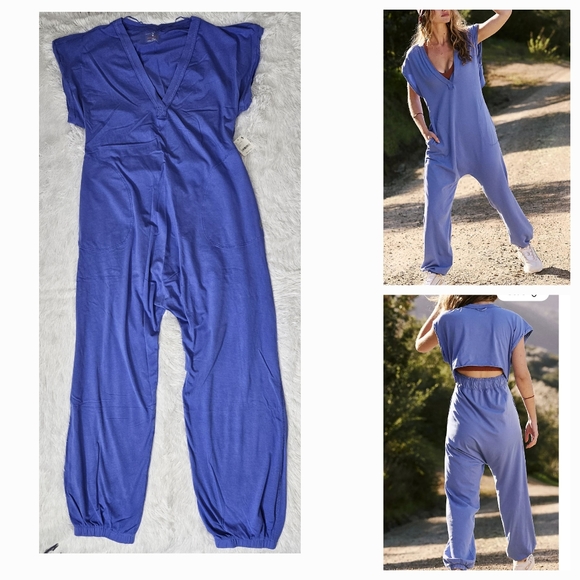 FP Movement by Free People Pants - Free People Hot Shot V-Neck Onesie Violet Splendor